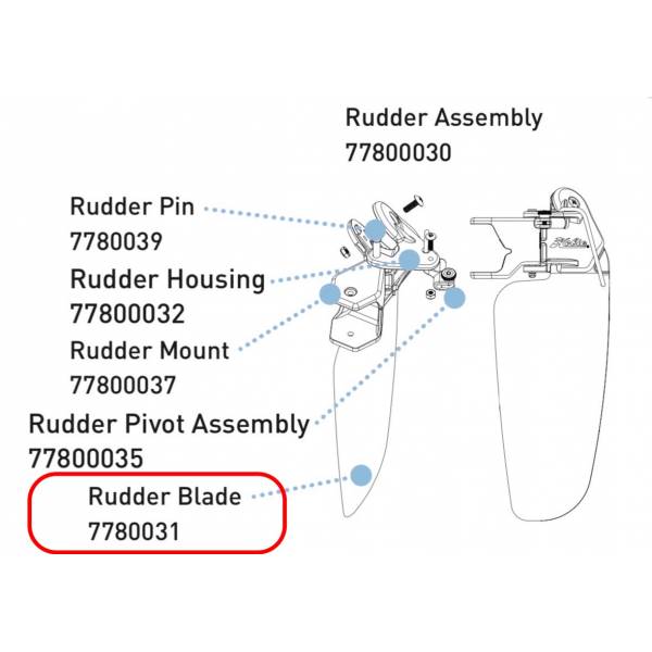 RUDDER BLADE, PASSPORT, 77800031, Hobie